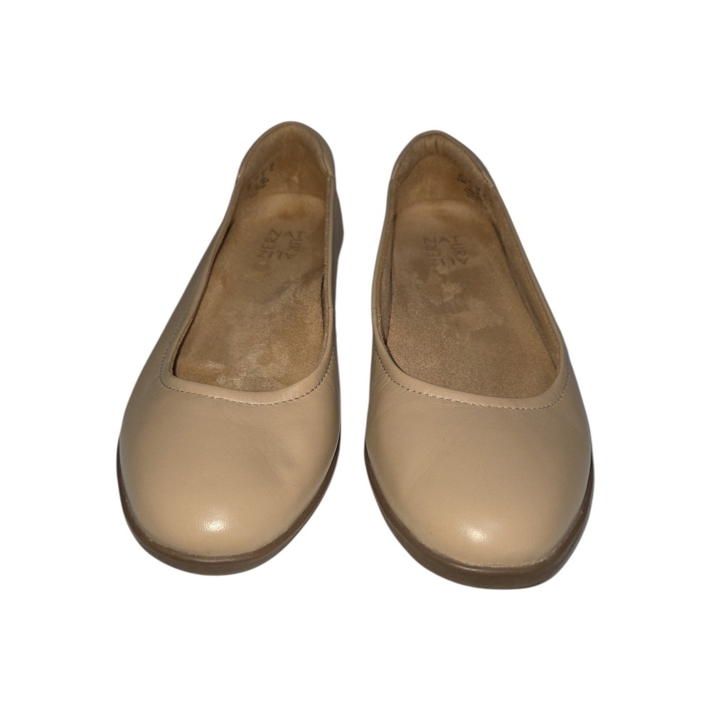 Naturalizer Flats Women 8.5W Tan Flexy Leather Ballet Round Toe Slip On Shoes